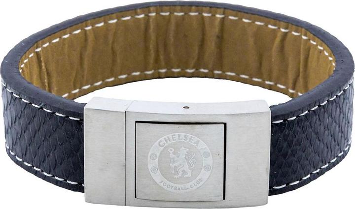 Chelsea FC Genäht Armband Leder (21.50 cm, 100% synthetisches Material)