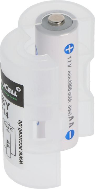 Produktbild Panasonic 2x Adapter C, Baby, LR14 und eneloop Akku NiMH, Mignon, AA, HR06 (2 Stk., R14, C, 2000 mAh)