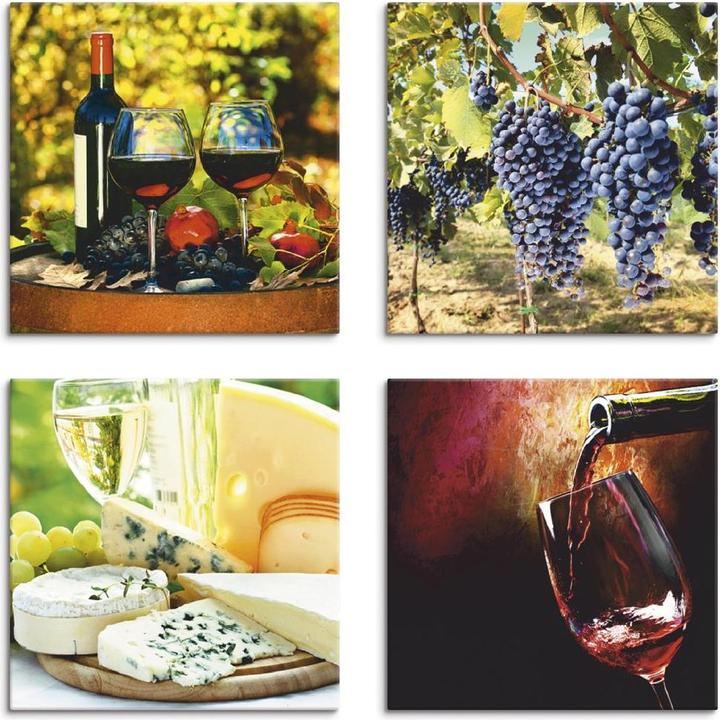 Image du produit Artland Verres à vin rouge, raisins, fromage S6GW (20 x 20 cm)
