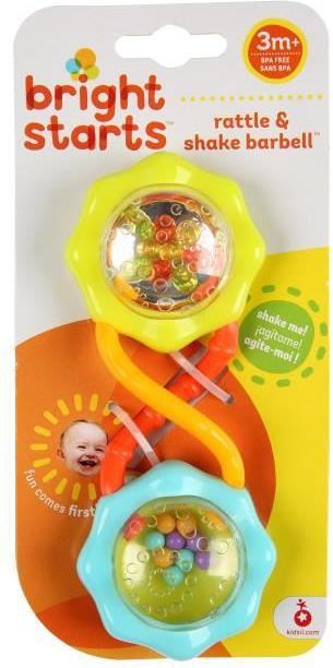 Actual product image Bright Starts Rattle & Shake Barbell™, green