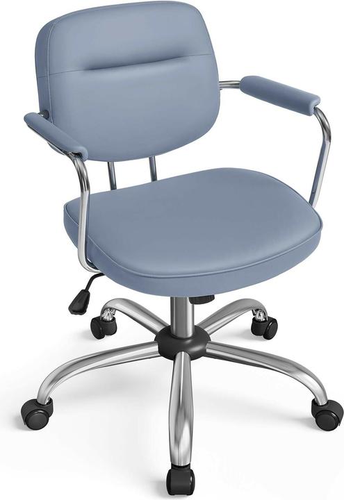 Actual product image Songmics Office chair with upholstered backrest and armrests, blue