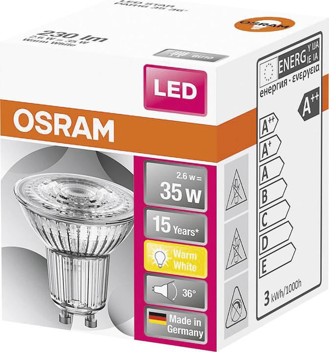 Actual product image Osram Star PAR16 (GU10, 2.60 W, 230 lm, 1 x, F)