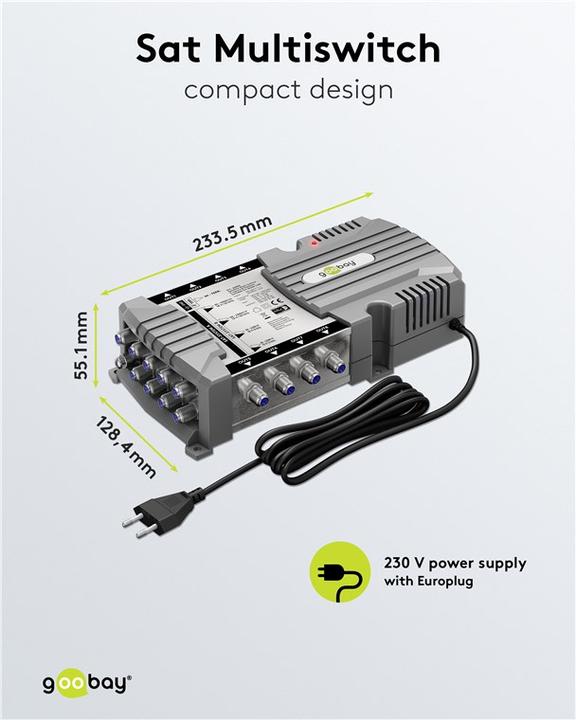 Immagine prodotto Goobay Multi-switch satellitare 9 ingressi/8 uscite (Multiinterruttori)