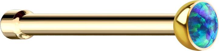 Immagine prodotto Star Piercing Nasenstecker gerade vergoldet mit Opal blau (senza ottone, Acciaio chirurgico 316L)