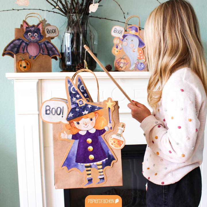 Produktbild Papierdrachen 3 Kinderlaternen Halloween - Set 01