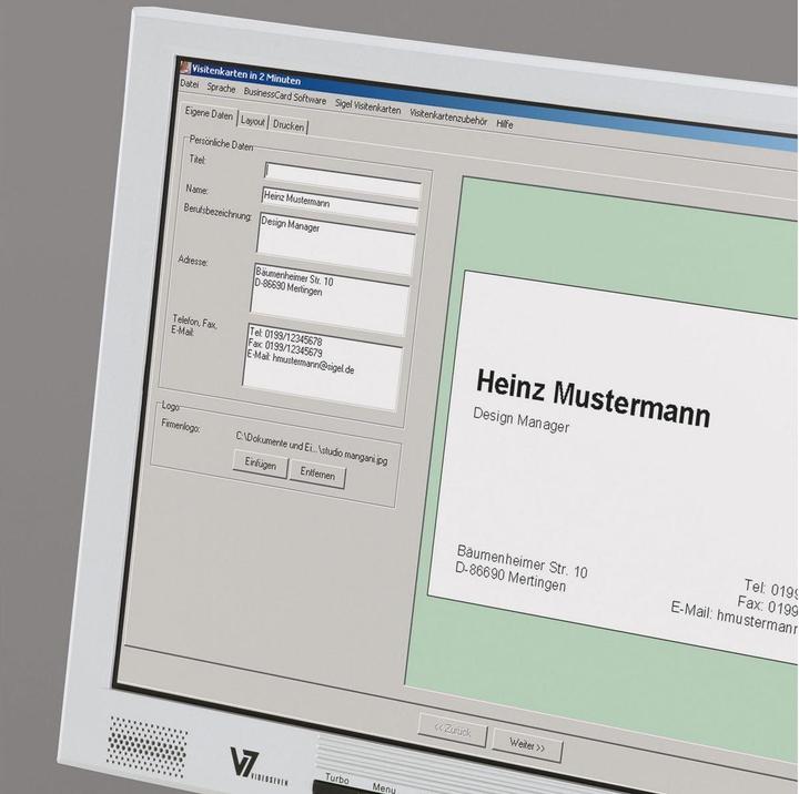 Actual product image Sigel Business cards 3C (190 g/m², 100 x, A4)