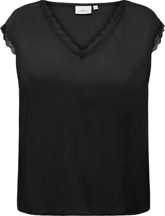 Only Curvy V-Ausschnitt Bluse mit kurzen Ärmeln