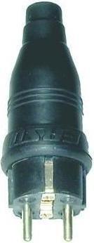 Produktbild ERSO Schutzkontaktstecker Gummi IP44 ger sw Schraubkl
