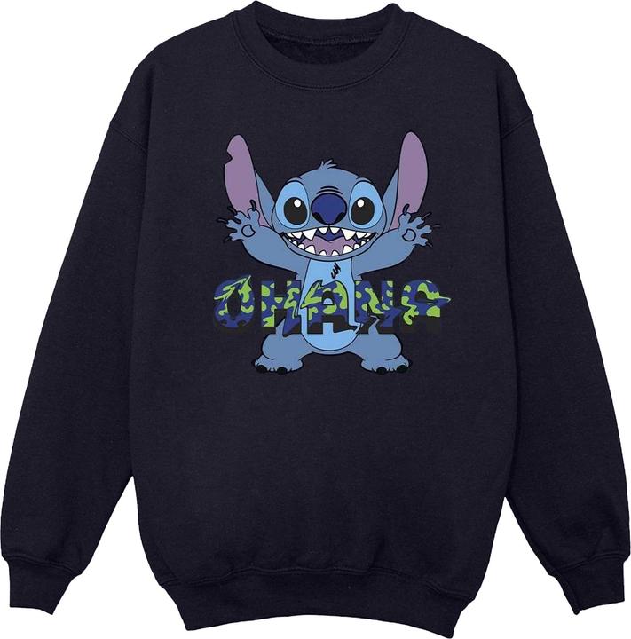 Produktbild Disney Lilo And Stitch Ohana Blue Glitch Sweatshirt (M)