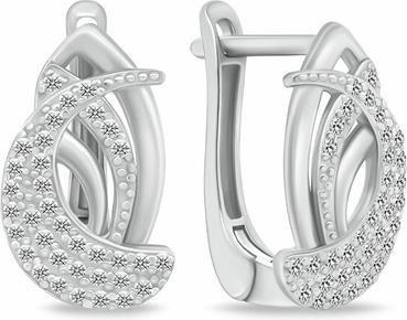 Image du produit Brilio Silver - Superbes boucles d'oreilles en argent avec zircons EA137W