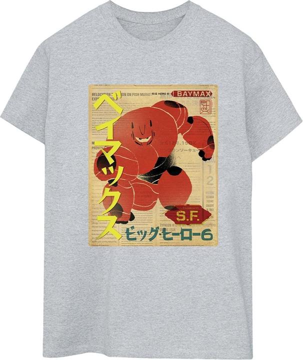 Immagine prodotto Disney Big Hero 6 Baymax Baymax Newspaper Maglietta Ampia Donna (XXL)