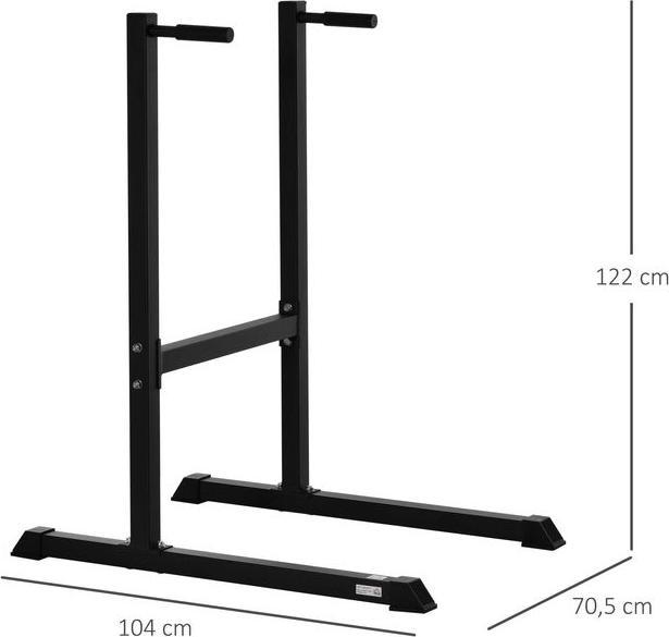 Image du produit Swisshandel24 Station de dips Support de dips Barres abdominales Exercices pour le dos Acier noir 104 x 70,5