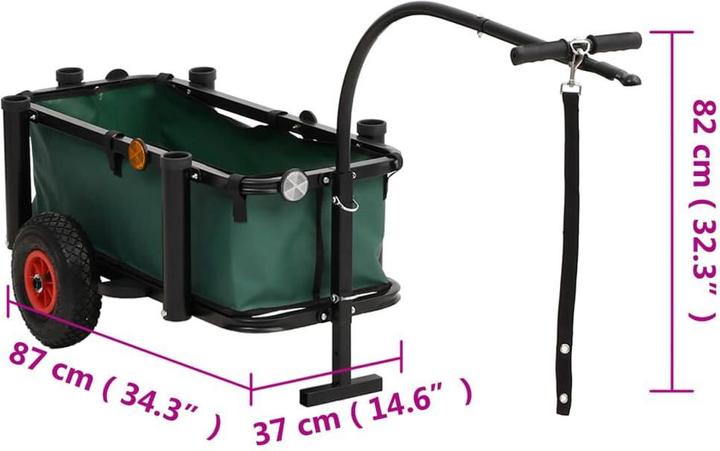 Produktbild VidaXL Angelwagen mit Tasche Schwarz Stahl
