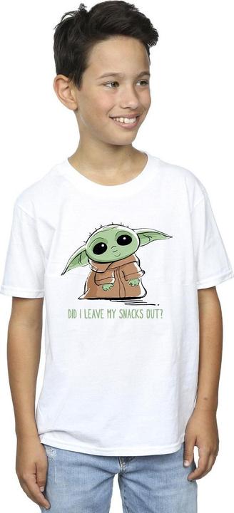 Actual product image Star Wars Boys The Mandalorian Grogu Snacks Meme T-Shirt (104)