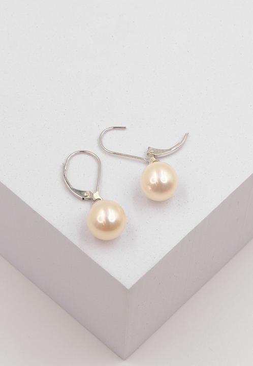 Image du produit Muau Boucles d'oreilles or blanc 750 perle d'eau douce 9.5-10mm (Or blanc 750/18K)