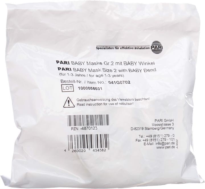 Actual product image PARI BABY Maske Grösse 2 mit BABY Winkel