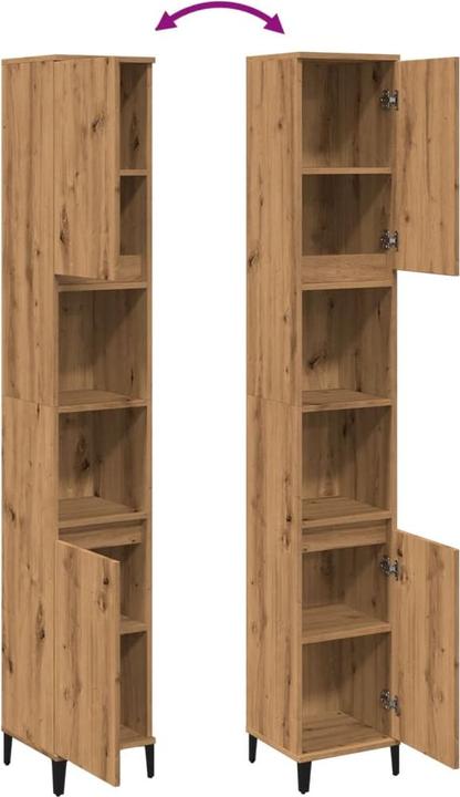 Produktbild VidaXL Badschrank Hochschrank Badezimmerschrank Badmöbel Schrank Artisan-Eiche