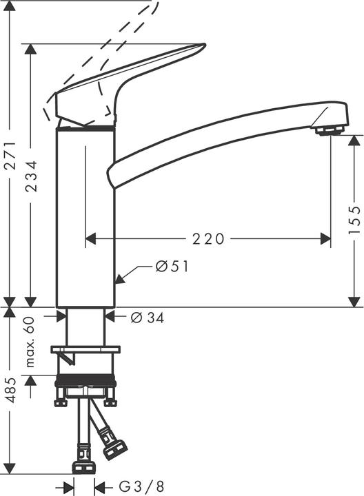 Immagine prodotto hansgrohe Rubinetto da cucina Logis M31 monocomando 160, tipo 1 spruzzo