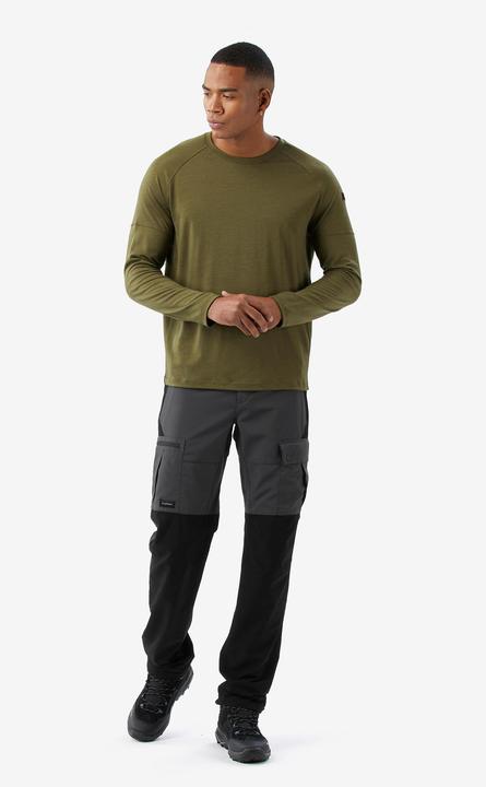 Image du produit Forclaz T-shirt manches longues en laine mérinos homme, Merino Resist vert (L)