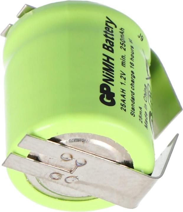 Actual product image GP Batteries Akku GP25AAH, 1/3 AA Mignon Lötfahne U-Form (1 pcs., 1/3 AA, 250 mAh, Rechargeable battery)