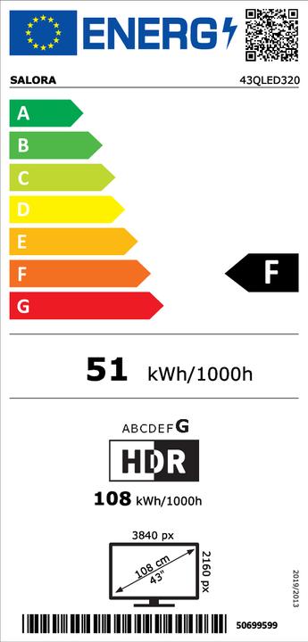 Energy Label Salora 43QLED320 (43", QLED, 4K)