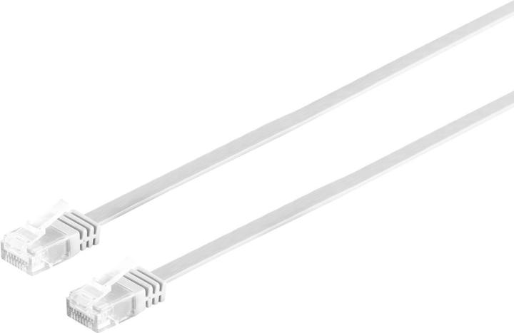 Actual product image Tecline Patch cable Cat.6 U/UTP, unshielded, flat, white, 5.0m superflat patch cable e.g. for laying (U/UTP, CAT6, 5 m)