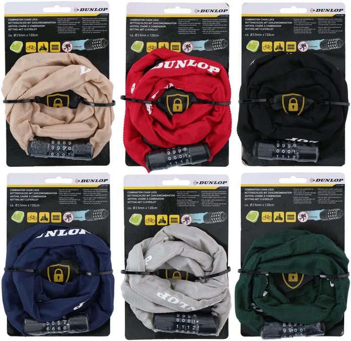 Image du produit Dunlop Serrure à chaîne à combinaison (120 cm)