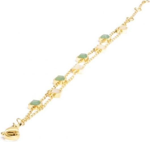 Immagine prodotto Didyma Bracciale - Pietra Naturale Avventurina Verde - Citrino - 17+2+1 cm (20 cm, Acciaio inossidabile 316L)