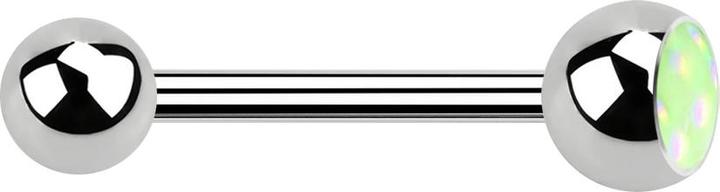 Immagine prodotto Star Piercing Barbell silber mit Kugel und Kugel Epoxidstein grün (senza ottone, Acciaio chirurgico 316L)