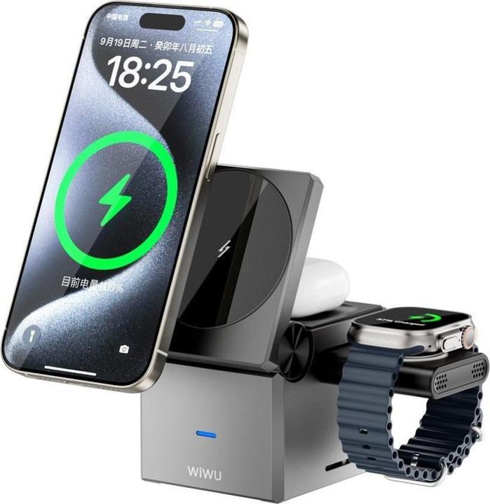 Xtorm Wireless charger WiWU WiWU - Foldable Wireless Charger 3in1 Wi-W030 15W (15 W)
