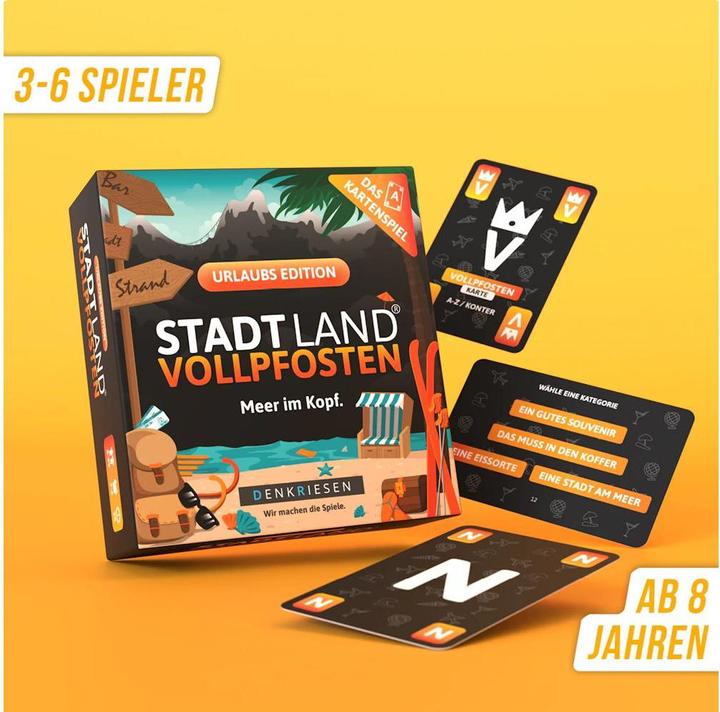 Produktbild Denkriesen - STADT LAND VOLLPFOSTEN® - Das Kartenspiel – URLAUB EDITION - "Meer im Kopf." (Deutsch)