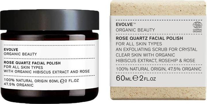 Actual product image Evolve Natural Rose Quartz Facial Polish 2 fl oz 60 mL (Cleaning cloths, 60 ml)