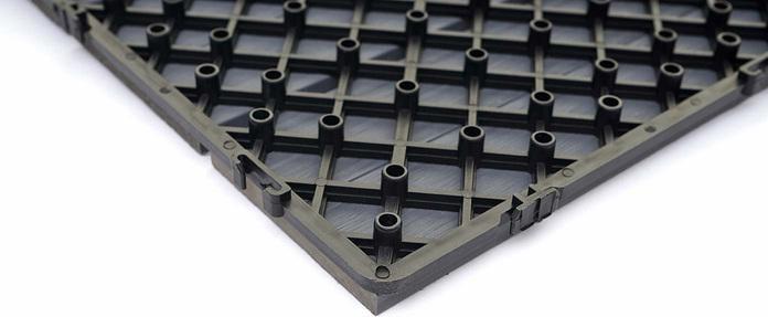 Actual product image Swisshandel24 WPC floor tile, wood look balcony/terrace, 3D structure linear coated-grey 4x each 50x50cm = 1q (4 x)