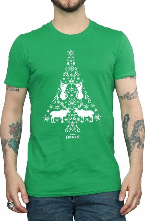 Actual product image Disney Mens Frozen Christmas Tree T-Shirt (S)