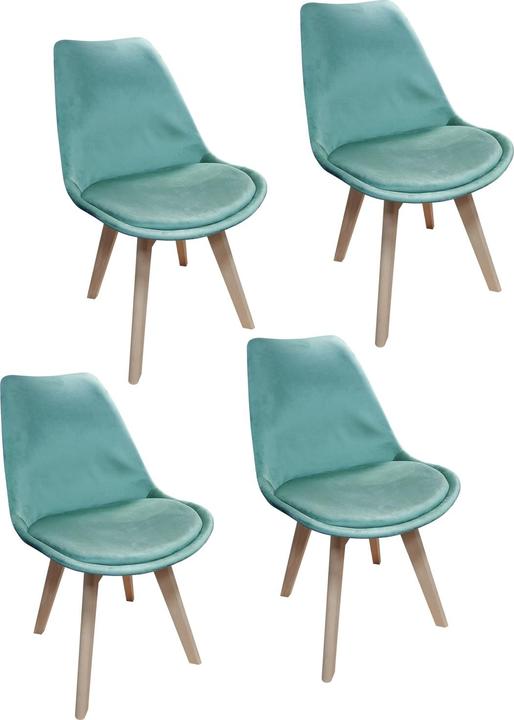Produktbild HTI-Living Esszimmerstuhl Samt 4er Set Atlanta Türkis