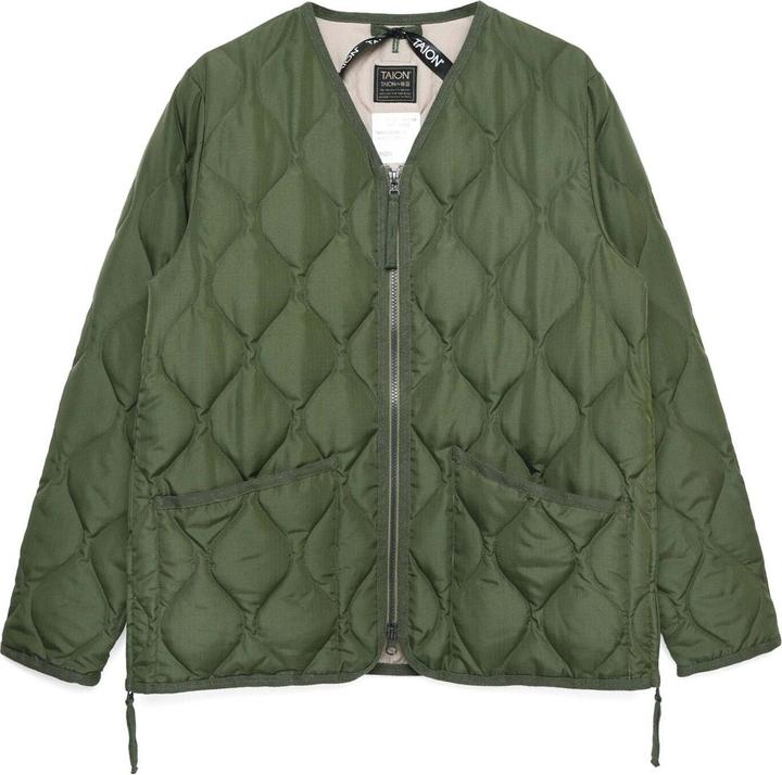 Taion miitärische daunenjacke mit reissverschuss und v-ausschnitt (L)