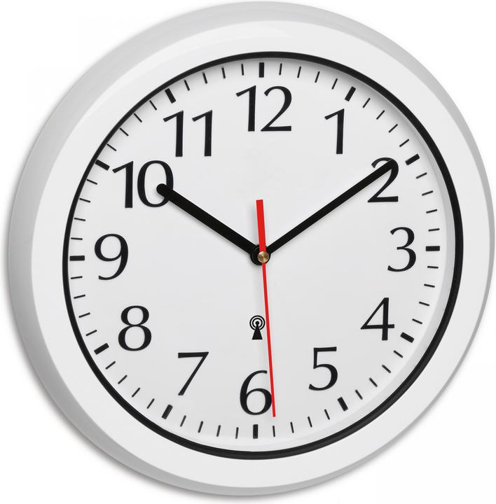 TFA 60.3542.02 Horloge murale radio-pilotée 30cm blanc pour salle de bain/humidificateur, résistante (30.50 cm)