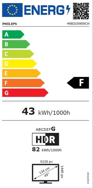 Energie-Label Philips 49B2U5900CH (5120 x 1440 Pixel, 48.80")