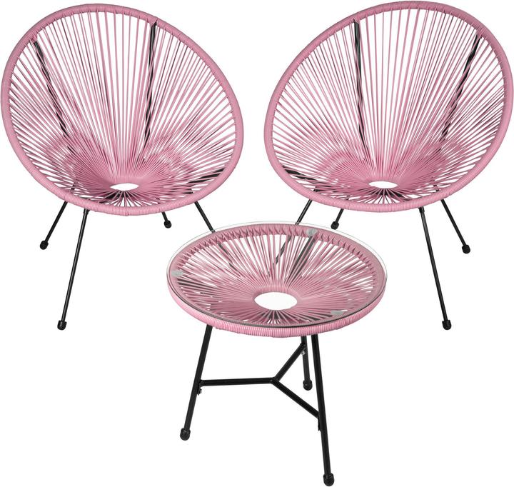 Produktbild tectake 2 Gartenstühle Gabriella mit Tisch