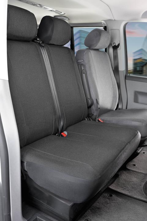 Produktbild Walser Sitzbezüge für VW T6 Doppelbank vorne umlegbar aus Polyester für BJ 07/2015 heute