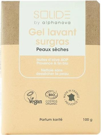 Produktbild Alphanova Solide Waschgel rückfettend trockene Haut Bio fest (Seifenlotion)