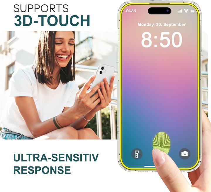 Produktbild Nalia 2x Schutzglas & 1x Schablone (2 Stück, Apple iPhone 16 Pro Max)