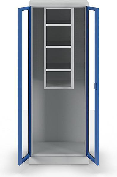 Actual product image MBA-System STANDARD equipment and cleaning cupboard, with vision panel doors, light grey / (37 cm, 112 cm)