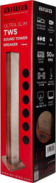 Actual product image Aiwa TSBT-270WD Loudspeaker Wood Wired & Wireless 50 W (1 pcs., 50 W)