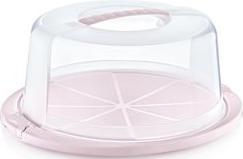 Actual product image keeeper Cake cover "ricardo", round, nordic-pink Cake container, lockable lid, ergonomic design