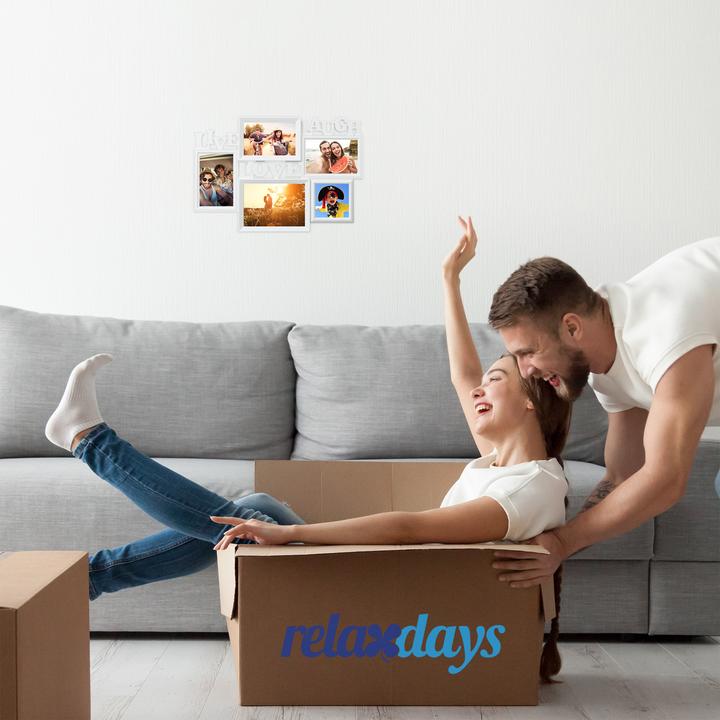 Immagine prodotto Relaxdays Portafoto multiplo Live Love Laugh (10 x 15 cm, 10 x 10 cm, 18 x 13 cm)