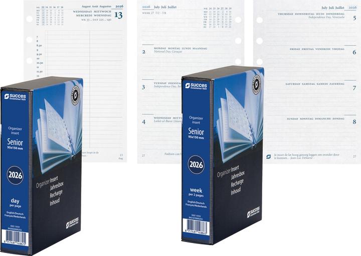 Immagine prodotto Succes Ricambi Senior agenda annuale completi gennaio-dicembre (9,5 x 15 cm, Tedesco, Inglese, Italiano, Francese)
