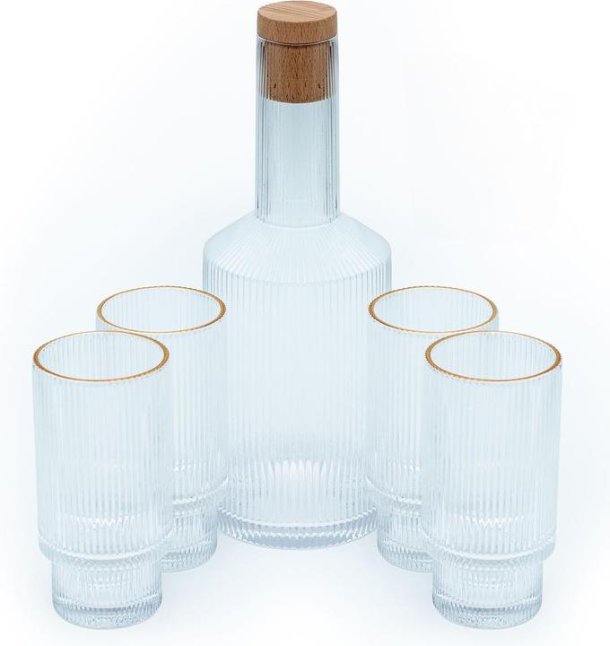 Image du produit Intirilife Set carafe en verre avec bouchon et 4 verres (1.70 l)