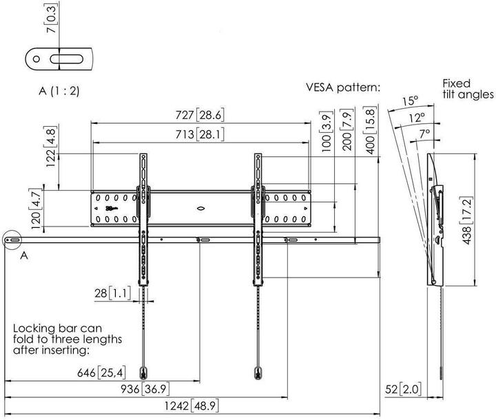 Productafbeelding Vogels PFW 4710 (Muur, 65", 75 kg)