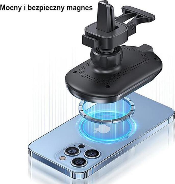 Image du produit Usams Magnetyczny uchwyt indukcyjny Wireless Charging 15W do kratki went. czarny/black CD182ZJ01 (US